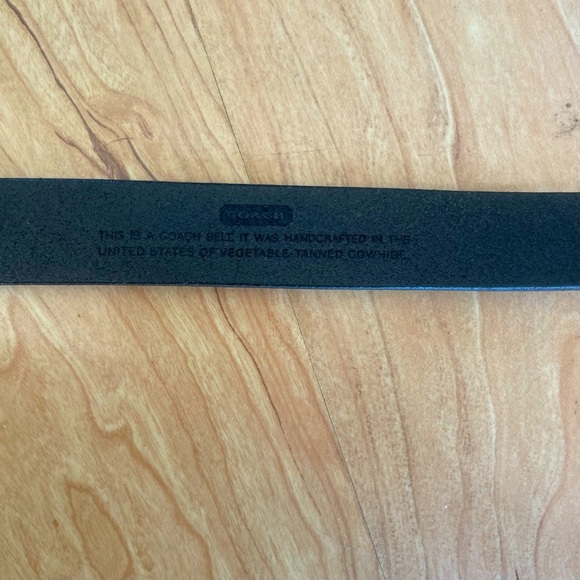 Vintage |Coach| Black Pebbled Leather Belt & Solid Nickel Buckle Men’s Medium - Picture 6 of 7